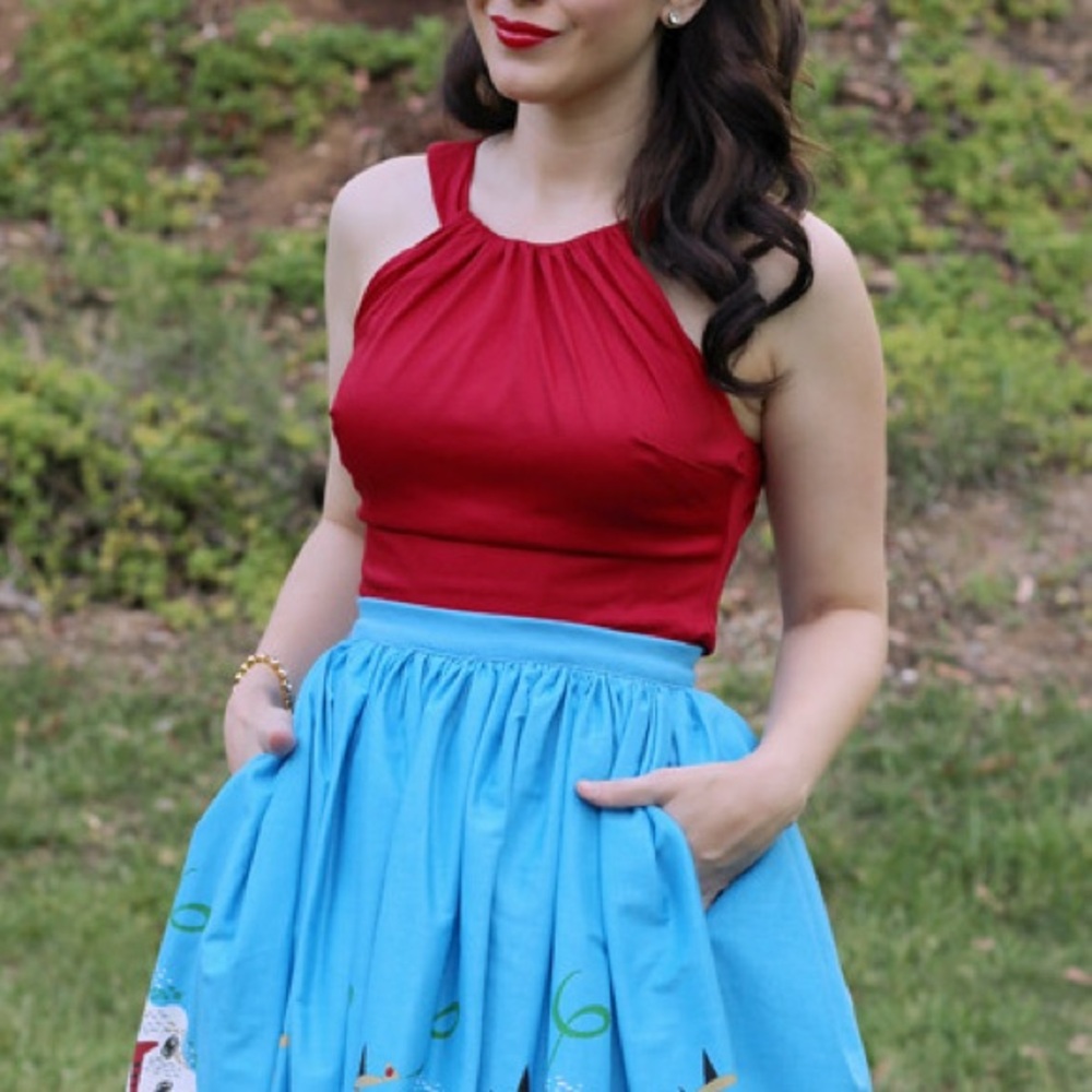 💛SOLD💛 GUC Pinup Couture Red Harley Top: XL